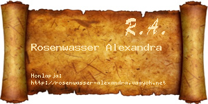 Rosenwasser Alexandra névjegykártya